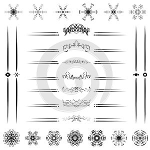 Set Calligraphic line design vector illustrator