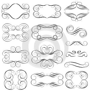 Set calligraphy frame and elements