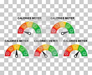 Set of Calories healthy diet icon, nutrition food low sign, kcal zero web vector illustration