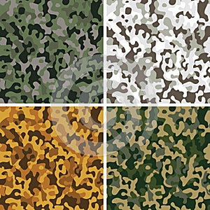 Set of camouflage seamless patterns photo