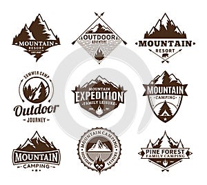 Set of camping and outdoor activity logo photo