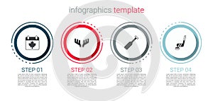 Set Canada day with maple leaf, Deer antlers, Paddle and Ice hockey stick and puck. Business infographic template