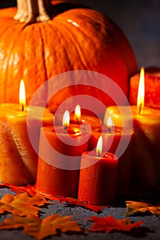 Set of Candles and pumpkin