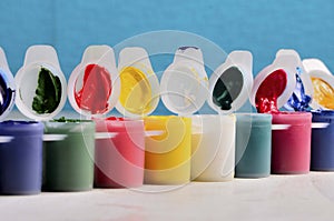 Set of cans of paint artist