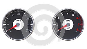 Set of car gauges