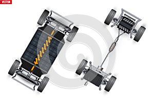Set of Car rolling Chassis