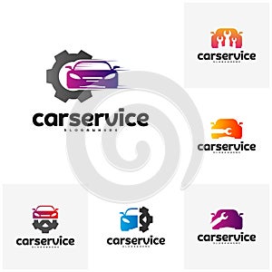 Set of Car Service Logo vector. Car Repair Logo Design Template