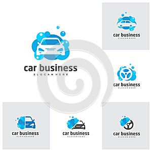 Set of Car wash logo vector template, Creative car logo design concepts