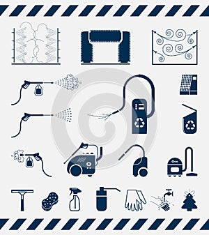 Set of car washing icons