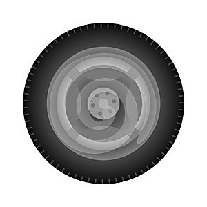 Set of car wheels. Automotive tires. Wheel disk icon isolated on white background. Automobile rims design