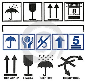 Set Cardboard box symbols