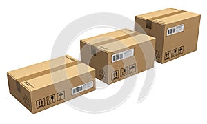 Set of cardboard boxes