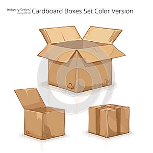 Set of cardboard boxes