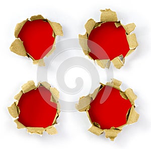 Set of cardboard hole