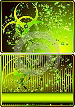 Set of cards with biohazard sign