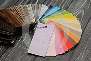 Set of cards for choosing the color of furniture