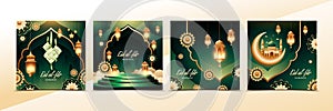 Eid al-fitr cards in realistic design photo