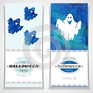 Set of cards for invitation to Halloween party.