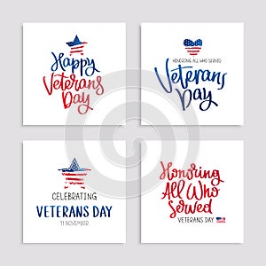 Set of cards to Veterans Day