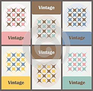 Set of cards in vintage colors