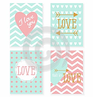 Set of cards for your design. Love.