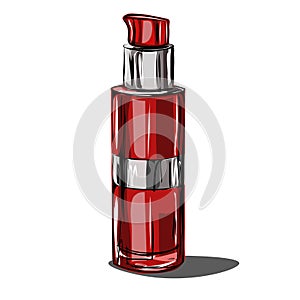 A set of care cosmetics. Isolated vector images for advertising a beauty salon, cosmetics store. Cream, toner, moisturizing serum