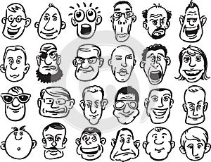Set of caricature faces photo