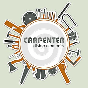 Un impostato composto da carpenteria utensili 