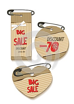 Set of carton tags. Big sale