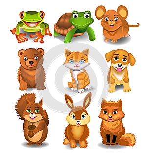 Set of cartoon animals
