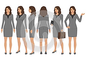 Set of cartoon businesswomen character vector design