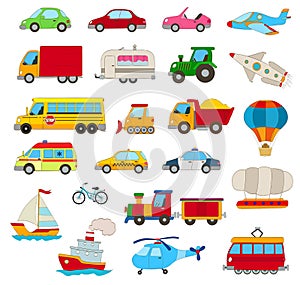 Set of cartoon cars