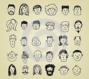 Set of cartoon characters