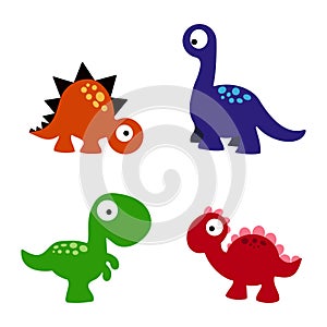 Set cartoon dinosaurs