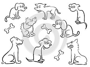 Set Of Cartoon Dogs photo