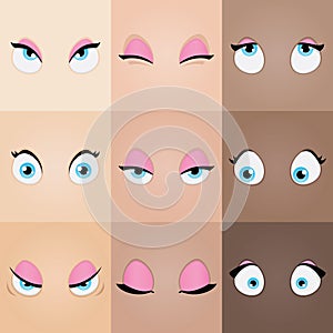 Set of cartoon eyes