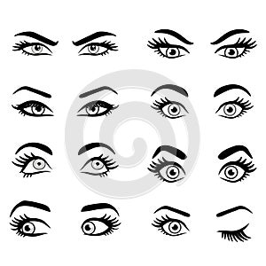 Set of cartoon eyes.