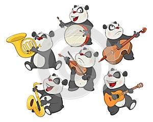 Set Cartoon Illustration. A Cute Panda Bear for you Design