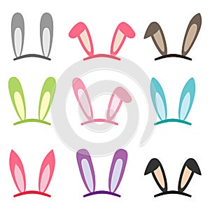 Set of cartoon vector bunny ears