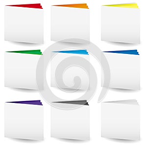 Set of cases study icon with colored pages