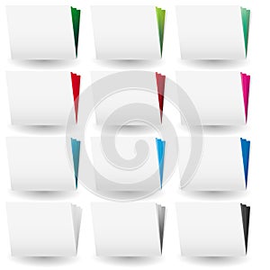 Set of cases study icon with colored pages