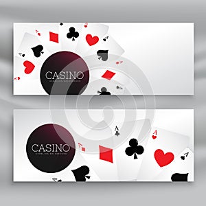 Set of casino banners with playing cards