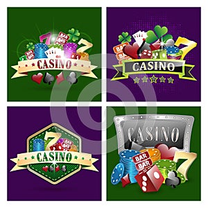 Set of casino illustrations.