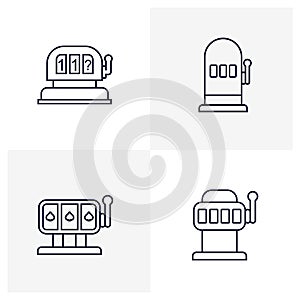 Set of Casino machine icon logo vector template, Creative Gambling design icon symbol Illustration, Casino games icon