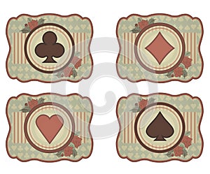 Set casino poker card in vintage style, vector photo