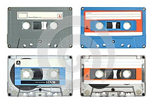 Set of cassette tape isolated