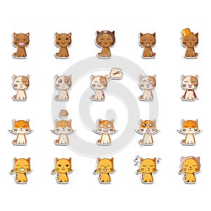 set of cat icons. Vector illustration decorative design