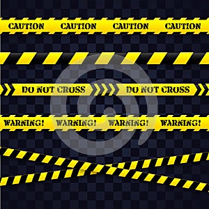 Set of caution tapes. Vector illustration.