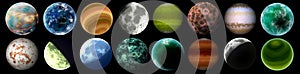 Set of celestial bodies photo