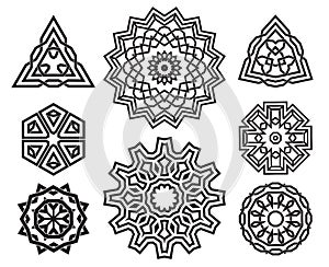 Set of celtic knot design elements